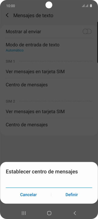 Introduce +34607003110 y pulsa Definir.