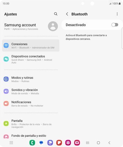 Pulsa el indicador para activar la función.