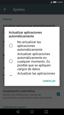 Pulsa No actualizar las aplicaciones automáticamente para desactivar la función.