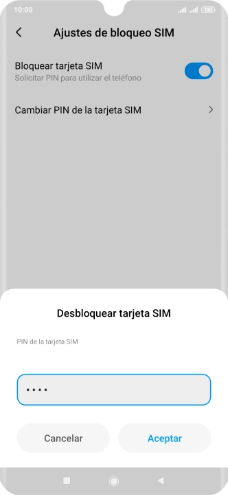 Introduce tu código PIN y pulsa Aceptar.