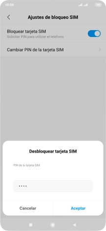 Introduce tu código PIN y pulsa Aceptar.