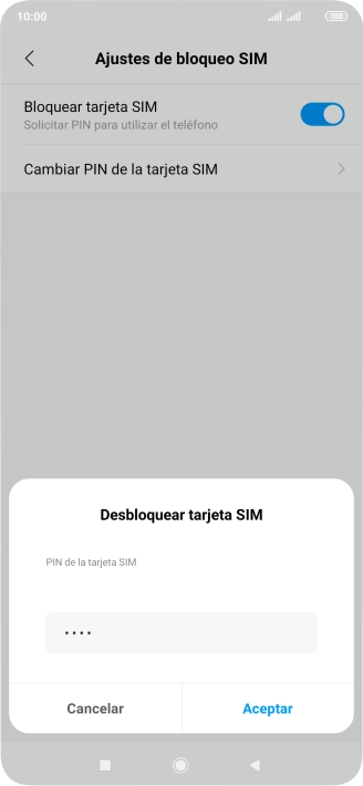 Introduce tu código PIN y pulsa Aceptar.