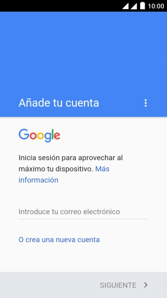 Si no tienes una cuenta de Google, pulsa O crea una nueva cuenta y sigue las indicaciones de la pantalla para ver cómo crear una cuenta nueva.