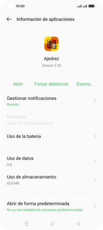 Pulsa Uso de almacenamiento.