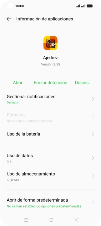 Pulsa Uso de almacenamiento.