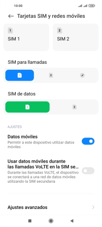 Pulsa Ajustes avanzados.