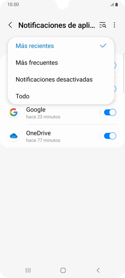 Pulsa el ajuste deseado.