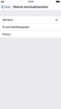 Para seleccionar la vista previa de las notificaciones en la pantalla de bloqueo, pulsa Siempre.