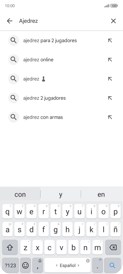 Introduce el nombre del tema o de la app y pulsa el icono de búsqueda.