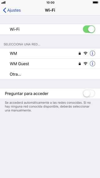 Pulsa la red Wi-Fi deseada e introduce la contraseña de esta red.