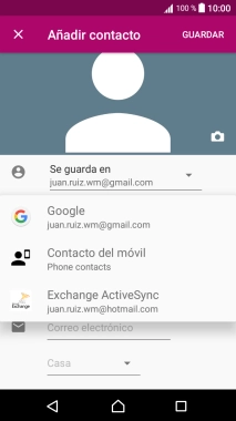 Pulsa Contacto del móvil.