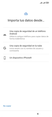 Pulsa la opción deseada y sigue las indicaciones de la pantalla para transferir contenido desde el otro teléfono y finalizar la activación de tu teléfono.