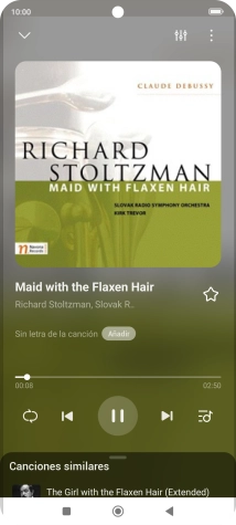 Pulsa la flecha hacia la derecha para ir al archivo de música siguiente.