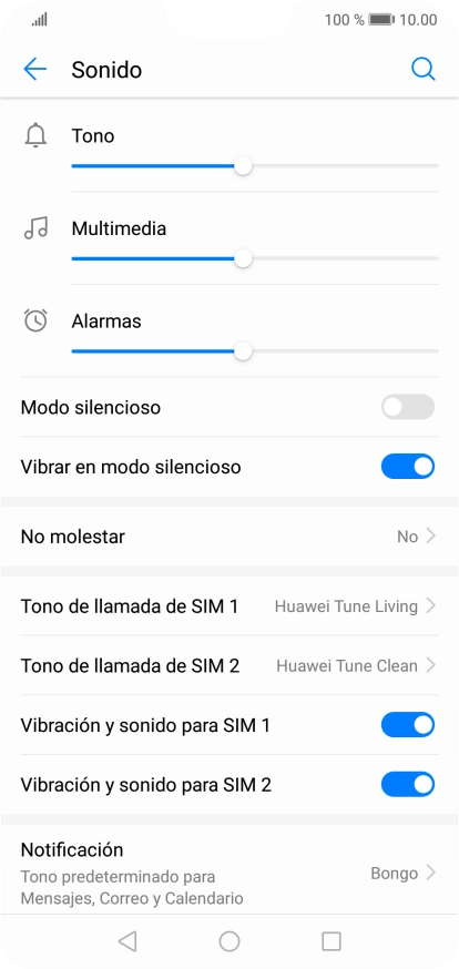 Pulsa Tono de llamada de ‹SIM›.