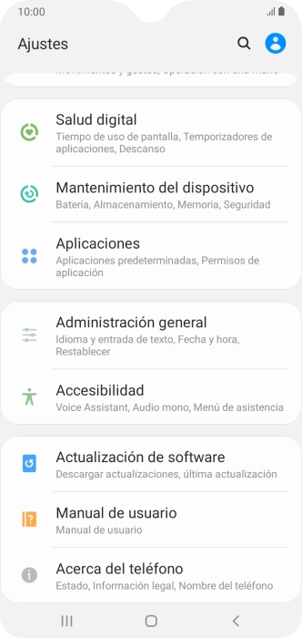 Pulsa Actualización de software.