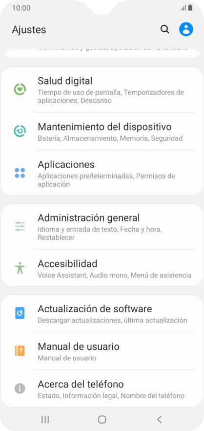Pulsa Actualización de software.