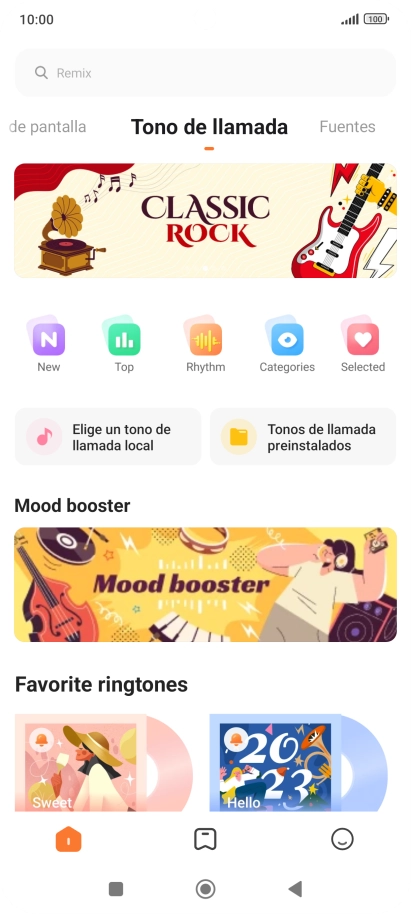 Si deseas seleccionar un timbre de llamada que no sea un timbre de llamada predeterminado, pulsa Elige un tono de llamada local y sigue las indicaciones de la pantalla para seleccionar la melodía deseada.