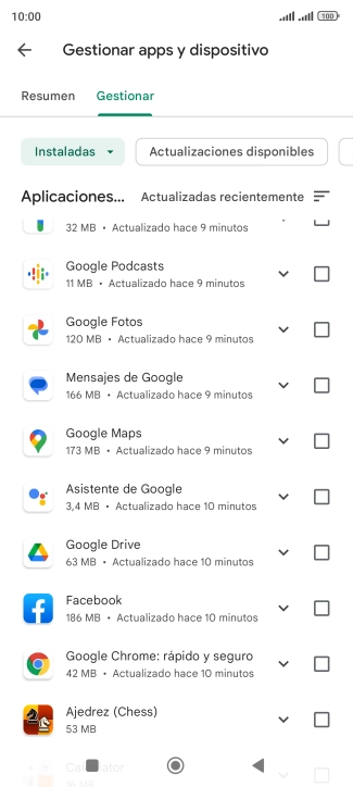 Pulsa la app deseada.