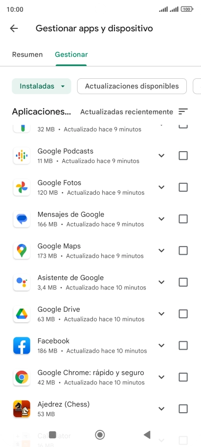 Pulsa la app deseada.