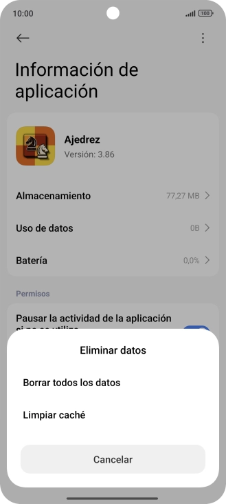Pulsa Limpiar caché.