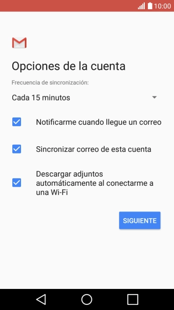 Si aparece en la pantalla esta imagen, tu cuenta de correo electrónico ha sido reconocida y configurada automáticamente. Sigue las indicaciones de la pantalla para introducir más información y terminar la configuración.