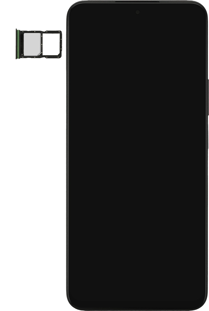 Gira la tarjeta SIM de modo que la esquina biselada de la tarjeta coincida con la esquina biselada del segundo contenedor. A continuación insértala en el contenedor.