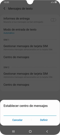 Introduce +34607003110 y pulsa Definir.