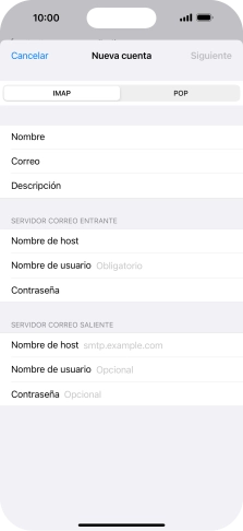 Pulsa Nombre de usuario e introduce el nombre de usuario de tu cuenta de correo electrónico.