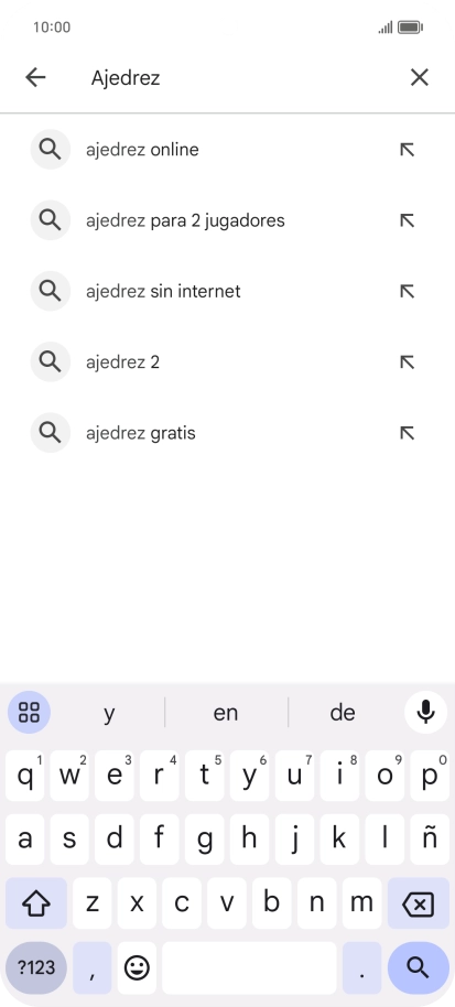 Introduce el nombre del tema o de la app y pulsa el icono de búsqueda.
