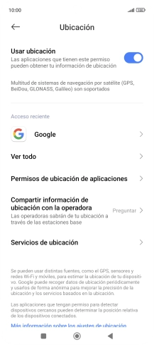 Pulsa Permisos de ubicación de aplicaciones.