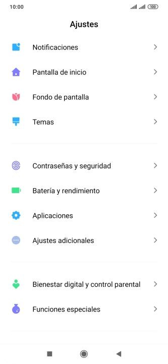 Pulsa Contraseñas y seguridad.