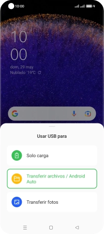 Pulsa Transferir archivos / Android Auto.