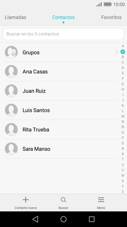 Pulsa Contacto nuevo.