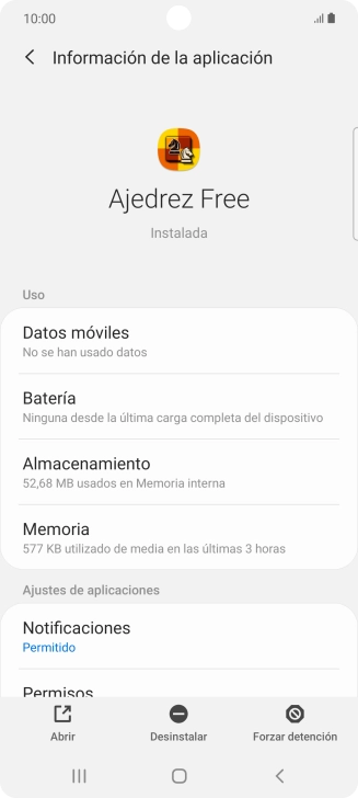 Pulsa Almacenamiento.