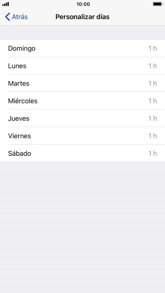 Pulsa los días deseados.