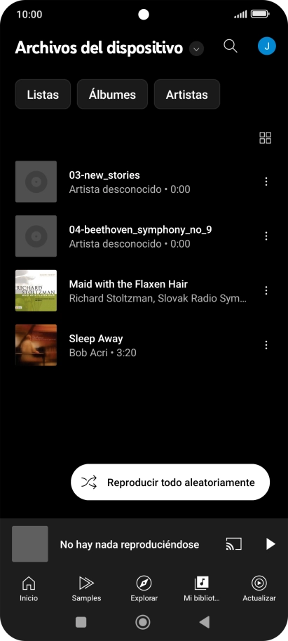 Pulsa el archivo de música deseado.