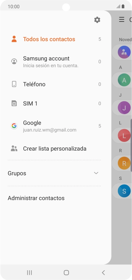 Pulsa Administrar contactos.