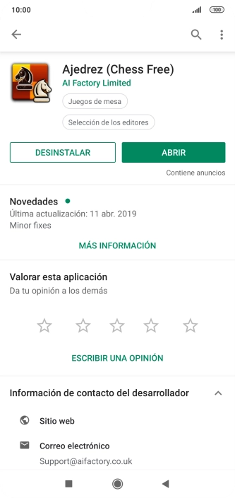 Pulsa DESINSTALAR.