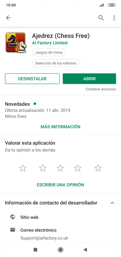 Pulsa DESINSTALAR.