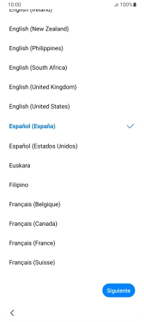 Pulsa el idioma deseado.