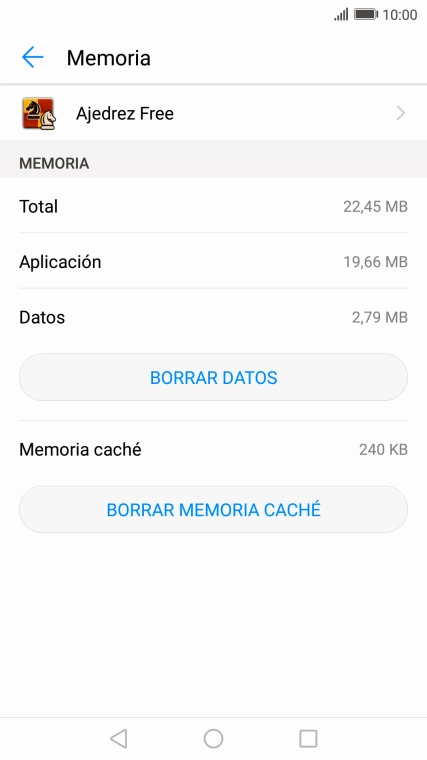 Pulsa BORRAR MEMORIA CACHÉ.