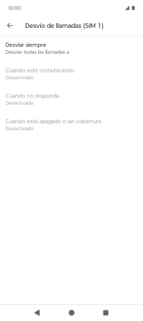 Pulsa el tipo de desvío deseado.