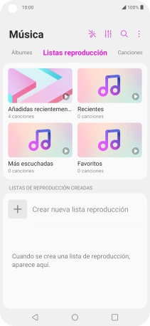 Pulsa una categoría y desplázate al archivo de música deseado.
