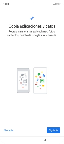 Puedes transferir el contenido de otro teléfono cuando activas tu teléfono por primera vez y cuando lo has restablecido. Cuando aparezca en la pantalla del teléfono esta imagen, ya está listo para la transmisión del contenido del otro teléfono.