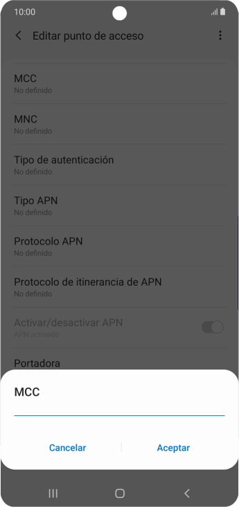 Introduce 214 y pulsa Aceptar.