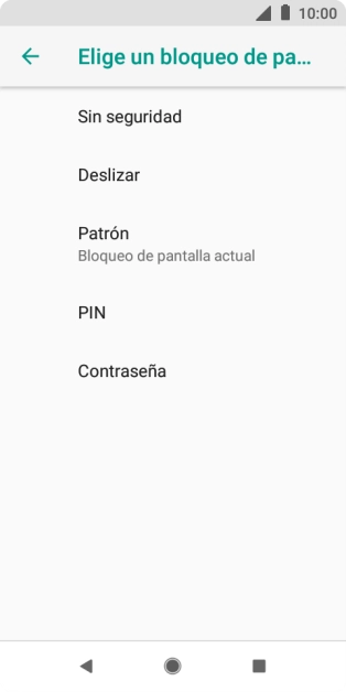 Pulsa Sin seguridad.