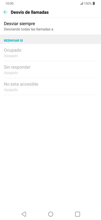Pulsa el tipo de desvío deseado.