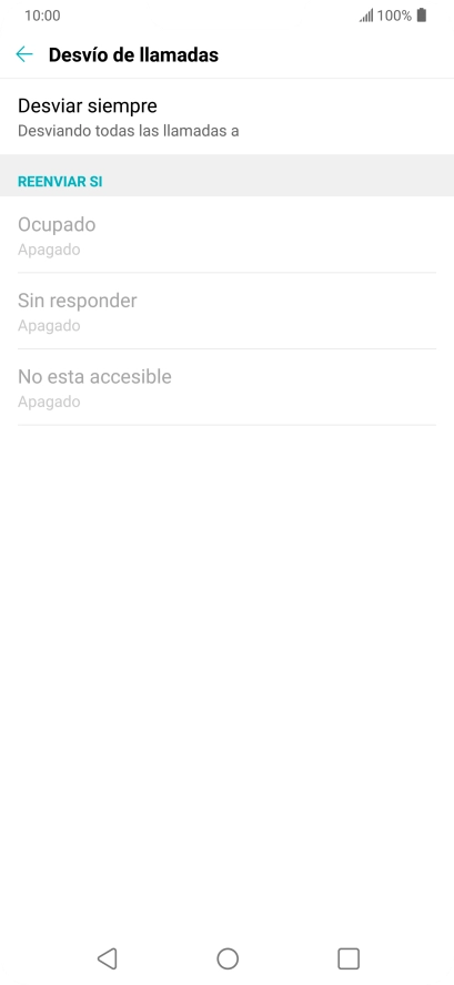 Pulsa el tipo de desvío deseado.