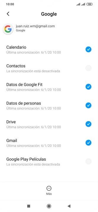 Pulsa Contactos para copiar los contactos.