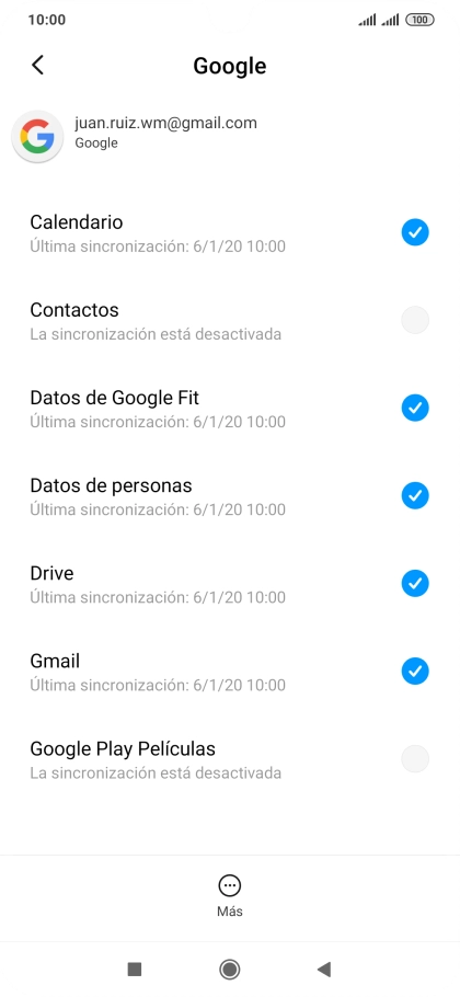 Pulsa Contactos para copiar los contactos.